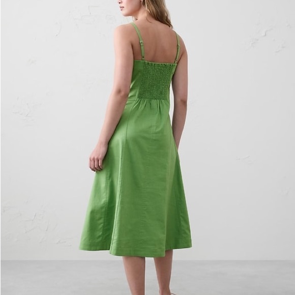 Banana republic LINEN-BLEND SEAMED MIDI DRESS M NWT - Picture 2 of 5